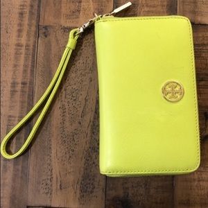 Tory Burch Neon Yellow Clutch Wristlet
